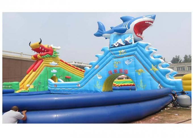 αστείο μεγάλο διογκώσιμο πάρκο νερού PVC 0.9mm αδιάβροχο για τα παιχνίδια νερού
