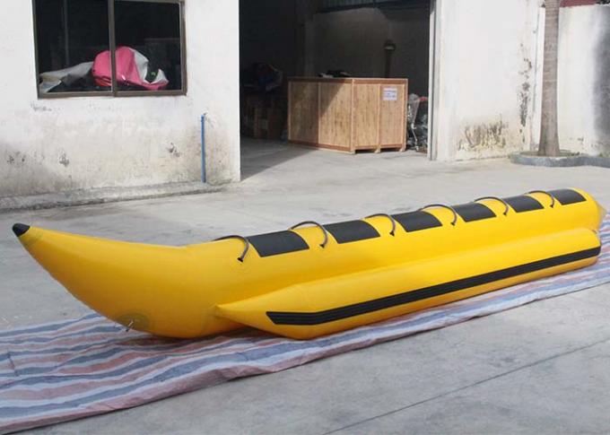 Τα κίτρινα/μαύρα 0.9mm παιχνίδια νερού PVC Flyfish διογκώσιμα ποτίζουν τη βάρκα μπανανών παιχνιδιών